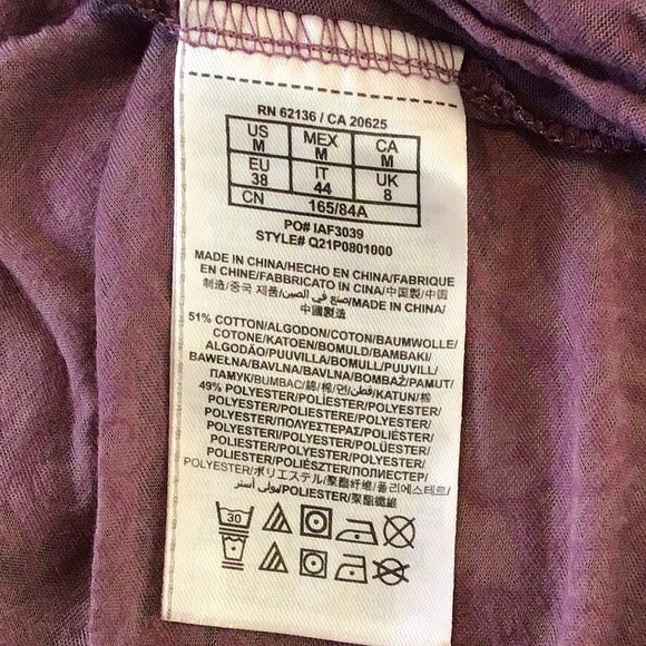 *NWOT* GUESS Purple Sheer Burnout Batwing Topper in Medium - Picture 7 of 7